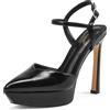 GENSHUO Scarpe Donna Punta Plateau 13cm Cinturino Caviglia Festa | Tacchi alti, stiletto, feste, matrimoni, comodi ed eleganti.