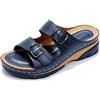 STARMS Scarpe estive da donna 2023 nuovi sandali da donna con zeppa più pantofole casual da donna blu, 41