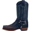 Generisch Stivali da cowboy da uomo con chiusura lampo rinascimentale medievale, piatti, in poliuretano, per attività estive, per motociclismo, per cosplay, costume vichingo, Blu scuro, 44 EU