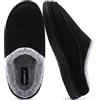 KuaiLu Pantofole da Uomo Invernali Calde Peluche Pelose Foderata Chiuse Memory Foam Pantofola Per Arco Plantare Casa Comode Slippers con Indoor outdoor Antiscivolo Suola Nero Dimensione 42