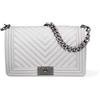 MARC ELLIS Borsa a mano da donna PVC. Prodotto vegano. Prodotto Fashion FLAT-M_24 Grigio e Argento 15x25x8 cm