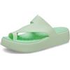 Crocs Sandali da donna Getaway Toe Loop con plateau, LiteRide Comfort, Colore giada, 33-34 EU