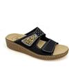3Rose 386 Ciabatte Donna con Doppia Fascia e Chiusura a Strappo Regolabile, Made in Italy - Pantofole con Plantare Estraibile Personalizzabile - Calzata con Comfort Personalizzato per Casa (Nero, 36)