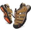 ZYLDK Sandali Sportivi Uomo Estivi Esterni PelleTraspirante Beach Sport Outdoor Sandali Scarpe da Trekking Fisherman Casual,giallo,45