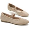 GLAMORA Ballerine Donna Mary Jane Cinturino Elastico Punta Tonda Scarpe Comode Camoscio Morbido Suola Piatta Flessibile Slip On Eleganti Casual Calzata Confortevole Leggere