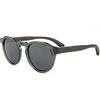 GOWOOD Occhiali da sole rotondi panto in legno uomo e donna | Occhiali premium polarizzati con aste in legno di ebano e telaio in acetato verde | Lenti scure UV400 con protezione UV