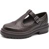 IF Scarpe Mary Jane Donna con Cinturino, Scarpe Oxford Stile Inglese, Suola Carrarmato Chunky, Eleganti Casual GA011 Marrone N.40