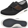 POFH Scarpe Sanitarie Uomo, Artrite Edema Chiusura Regolabile Memory Foam Scarpe Terapeutiche per Diabetici da Uomo Piatte comode Sportive con Chiusura in Gancio e Anello(Color:Black,Size:43 EU)