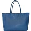 Chicca Borse Borsa a Mano Grande Shopper a Spalla da Donna in Vera Pelle (Dollaro Blu)