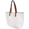 Emila Borsa bianca grande da donna per lavoro ufficio capiente tipo shopping bag a spalla con borsello tracolla tre pezzi 3 shopper giornaliera tutti i giorni Bianco