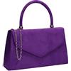 SwankySwans - Pochette da donna Kendall in pelle scamosciata, borsa envelope, per feste e balli, Viola, Taglia unica