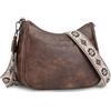 APHISON Piccola borsa a tracolla per donne e ragazze, borse a tracolla da donna in pelle vegana con 3 scomparti con cerniera, borsa a tracolla con tracolla larga regolabile, A8-caffè-8614, Small