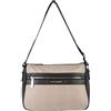 Laura Biagiotti Borsa a Tracolla Donna, Ecopelle Bicolore, Linea Rosemin Dimensioni 27 x 21 x 10 cm, con Tasche Interne ed Esterne Art. LB25S-104-2 (NERO)