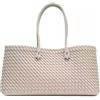 GXMDSGZ Borsa a tracolla intrecciata a cestino, grande, capiente, da donna, modello singolo, primavera estate(White)