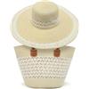Pahajim Set Borsa e Cappello di Paglia Tote Bag in Rafia Borse Estive Donna Elegante Borse a Spalla per Spiaggia Viaggio Vacanza