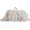 MOISTRI Donne Struzzo Piuma Borsa Tote Bag Crossbody Spalla Soffice Borsa Del Partito Borsa Da Sera per Anniversario di Nozze