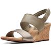 Clarks Kyarra Faye, Sandali con Zeppa Donna, Pelle di Oliva, 39.5 EU