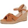 Lora Dora Sandali da donna con zeppa aperta e zeppa, con zeppa annodata e cinturino alla caviglia, cinturino alla caviglia regolabile con fibbia, scarpe per ragazze, vacanze, eventi estivi, occasioni, scarpe