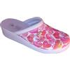 Sanital Light - 1350 Ciabatta Sanitaria Donna, Comoda e con soletto Antishock, Tomaia in Pelle, Suola Ammortizzante, Fantasia Cuori - 39