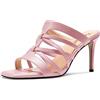 Aachcol Donna Medio Tacco Heel Aperte sulla Quadrata Punta Sandali Slip-on da Matrimonio Estate 8 CM Heels