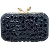 CORIOS Borsetta da Sera con Strass Donna Pochette Piccolo con Catena Elegante Borsa a Tracolla Borsa a Spalla Gorgeous Borse Messenger Ballo Cocktail Cerimonia Festa Clutch Nero