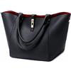 SQLP Borsa tote da donna in pelle, impermeabile, grande, capiente, adatta come borsa da viaggio