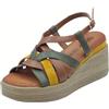 IGI&Co 7689522 Vitello Oceano Cuoio Sandali per Donna in Pelle con Zeppa Alta
