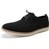 Allthemen Mocassino Basso Uomo Eleganti Scarpe Stringate Punta Tonda da Lavoro Oxford Casual da Barca Piatta Nero 42