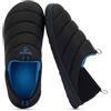 RockDove Pantofole da uomo Pufflite trapuntate bicolore con suola interna ed esterna, nero/blu, 43 EU