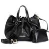 CAFèNOIR - Mini Tote Bag Donna Morbida con Motivo Color Oro, Borsa a Mano Elegante con Barretta in Metallo e Tracolla Removibile, Borsetta Sfoderata con Pochette Interna e Chiusura a Calamita