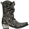 New Rock Stivali da Uomo M.7993-S3 in Pelle Grigia da Cowboy alla Moda 44