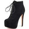 elashe- Stivaletti Donna con Tacco - 15CM Scarpe col Tacco con Plateau - Classiche Stivaletti Donna Inverno
