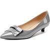 Zamikoo Scarpe con Tacco Donna, Scarpe da Donna con Tacco Basso 3.5CM, Classiche Tacchi a Punta Chiusa Decoltè Pumps Brillare Grigio EU36