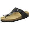 AFS-Schuhe 2107, infradito da donna alla moda, in pelle, comode pantofole con plantare, prodotte in Germania, Pelle laccata nera., 38 EU