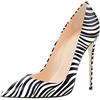 Soireelady Scarpe Tacchi a Spillo Donna Tacchi Donna Punta Chiusa Zebra EU38