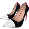 Frankie Hsu Sexy donna unisex rosso stiletto tacco alto, bianco nero moda slip on shoe, grandi dimensioni designer spike pompe per donne uomini, bianco, 40.5 EU