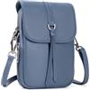 befen Piccola borsa a tracolla in vera pelle da donna, multi tasca per telefono cellulare, borsa a tracolla con blocco RFID slot per carte, Azzurro chiaro
