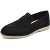 IF Fashion Scarpe Mocassini Slip On Loafers da Uomo in Camoscio Sintetico Pelle Scamosciato Eleganti e Casual 2Y353-1 Nero N.44