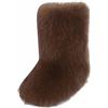 EODJXIO Stivaletti Donna Neri Stivali Pelle Curvy Polpacci Grossi Invernali Biker Boots Alti Senza Tacco 35-43 EU (caffè,42)