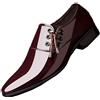 LanfengEU Scarpe Eleganti da Uomo Oxford Scarpe da Uomo in Pelle Verniciata Slip on Mocassini Piatti Scarpe Eleganti da Cerimonia a Punta