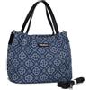 LAKCFSN Borsa a Mano Donna in Tessuto Jacquard, Elegante Shopper con Manici in Pelle PU, Grande Tote Bag Raffinata per Ufficio e Tempo Libero, Blu
