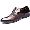 Kanggrei Dress Formal Shoes for Men Lace Up PU Leather cap Toe Patchwork Derby Shoes Non Slip Block Heel Oxford Formal Shoes for Men