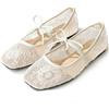 GHTRHSB Ballerine da donna in pizzo ricamate floreali Mary Jane eleganti fiocco punta quadrata scarpe basse leggere traspiranti comode casual scarpe da lavoro per donna