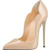 elashe- Scarpe Decolte Donna - 12CM Scarpe col Tacco Pointed Toe - Classiche Scarpe col Tacco Cipria EU37