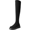 DREAM PAIRS Donna Stivali Alti Classici Donna Stivali sopra Il Ginocchio con Cerniera Laterale,Size 40,Camoscio-Nero,SDOB2408W