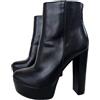 Frankie Hsu Stivaletti con tacco alto unisex sexy con piattaforma grossa, alla moda classica nera, alla moda, di grandi dimensioni US4-19 adatti alla caviglia per le donne e gli uomini, nero, 38 EU