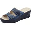 Cinzia Soft MZM11 Blue Sandali per Donna in Pelle Zeppa Altra Doppio Strappo (Taglia 37)