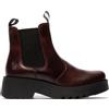 Infinity Leather FLY MEDI789 - Stivaletti Chelsea con Zeppa in Pelle e Plateau da Donna, Colore Vino