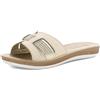 inblu Ciabatte Donna a Fascia con Strass e Plantare in Ecopelle Imbottito, Platino, 39