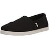 TOMS Alp FWD, Mocassino Basso Uomo, Black Recycled Cotton Canvas, 40.5 EU
